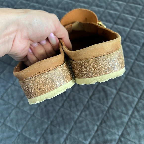 Birkenstock Buckley Clog Shoes Women’s Size 8 Cognac Brown Oiled Leather Tan - Picture 4 of 12